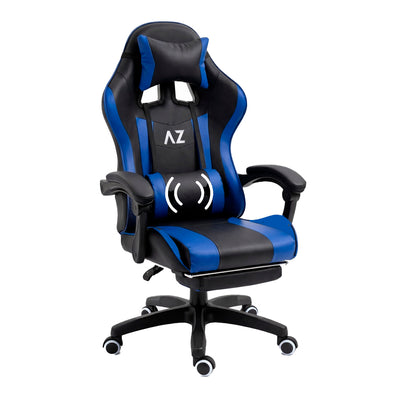 Cadeira Gamer AZ Reclinável com Vibração, Apoio Lombar e Encosto Ergonômico - Preto