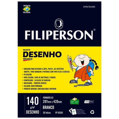 Bloco Desenho A3 Filiperson 140g 20 Folhas Branco