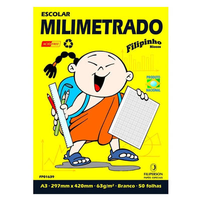 Bloco Milimetrado A3 63G Com 50 Folhas - Filiperson