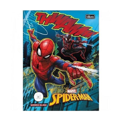 Caderno Brochura Capa Dura Quadriculado 40 Folhas Spider-Man
