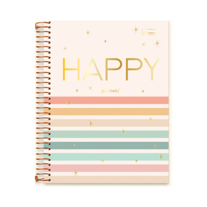 Caderno Escolar Universal 10 Matérias Positivity 160 Folhas