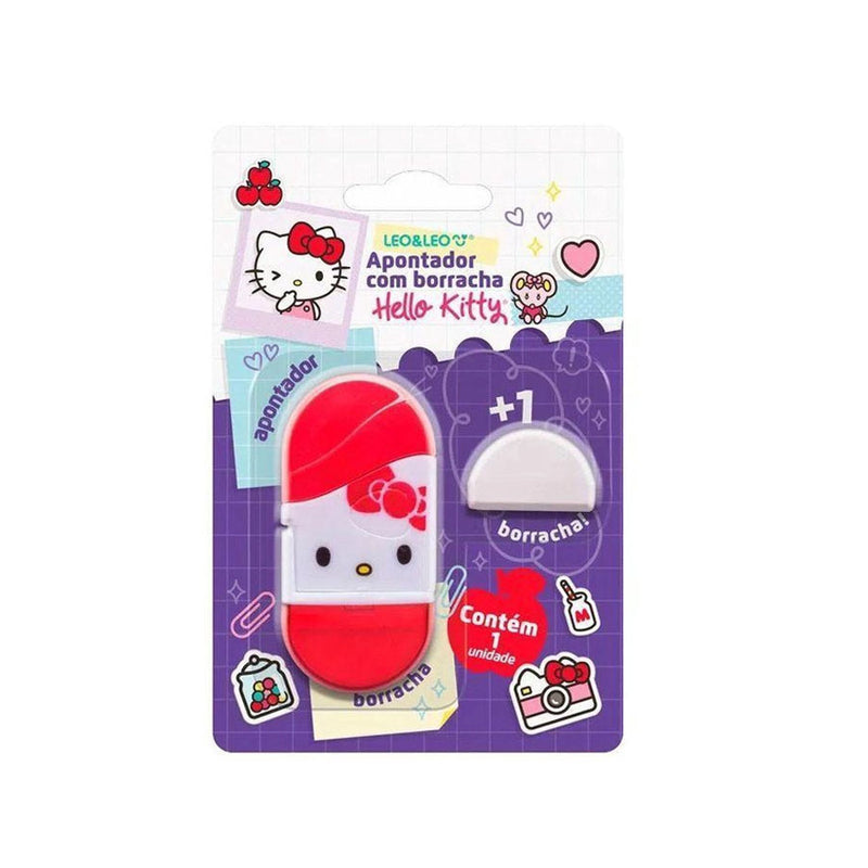 Apontador Com Depósito E Borracha Hello Kitty - Leo&leo