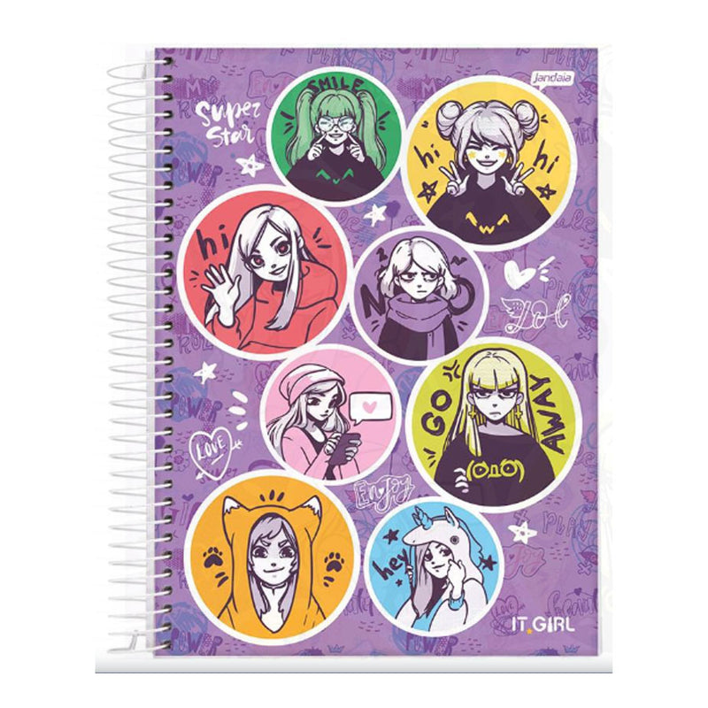 Caderno Universitário 12 Matérias It Girl 240 Folhas Unidade - Jandaia