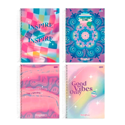 Caderno Espiral Universitário 15 Matérias Energy Jandaia ,240 Folhas - Capas Sortidas
