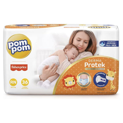 Pom Pom Fralda Pom Pom Derma Protek Jumbo 36 Unidades