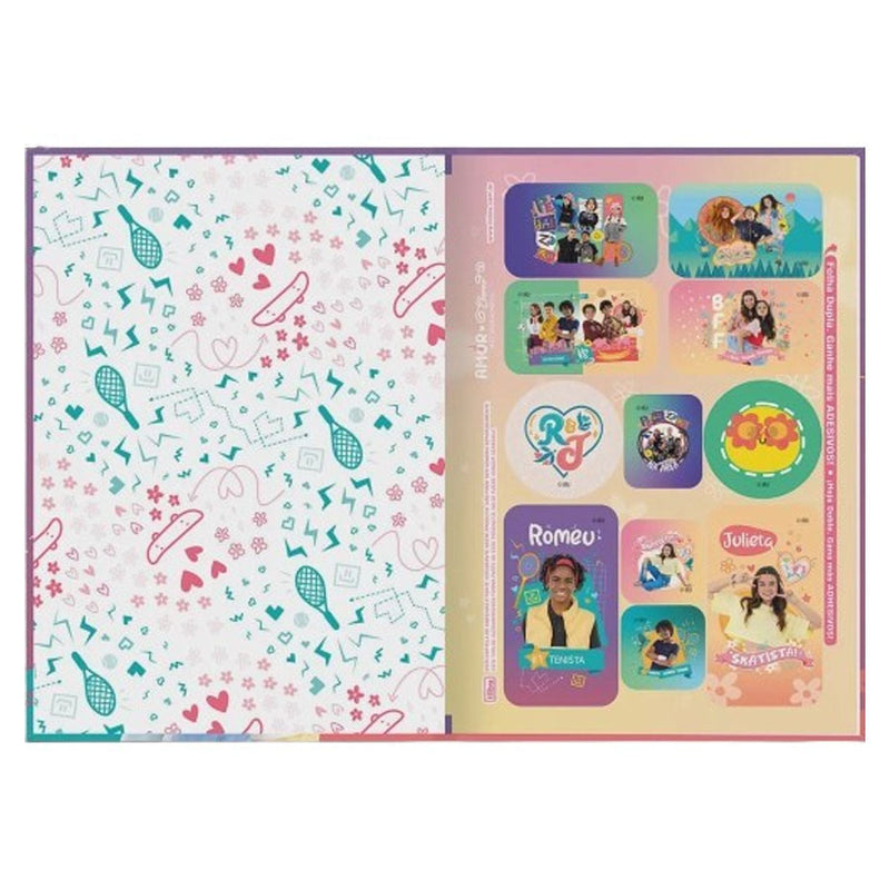 Caderno Pequeno 1/4 Romeu e Julieta tilibra Capa Dura brochura - 80 Folhas
