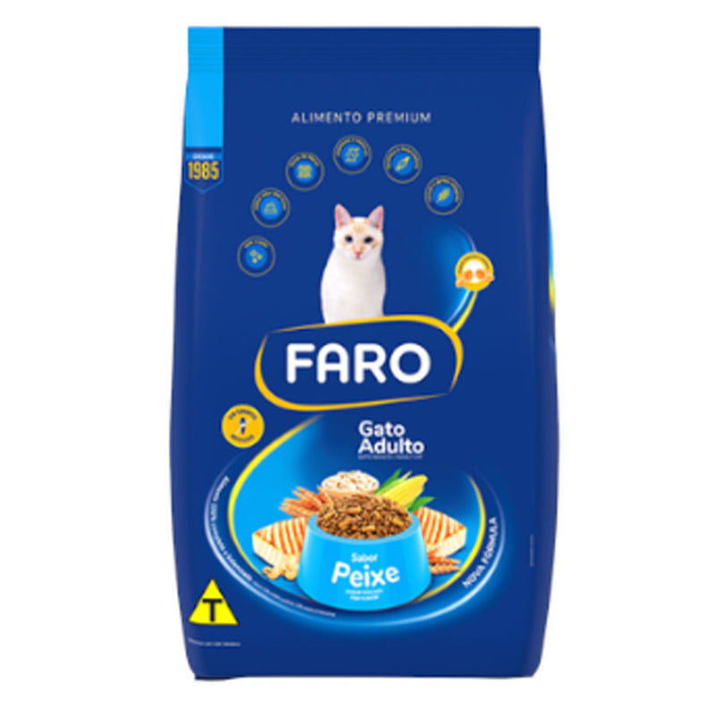 Ração Faro Gato Adulto Sabor Peixe 900g