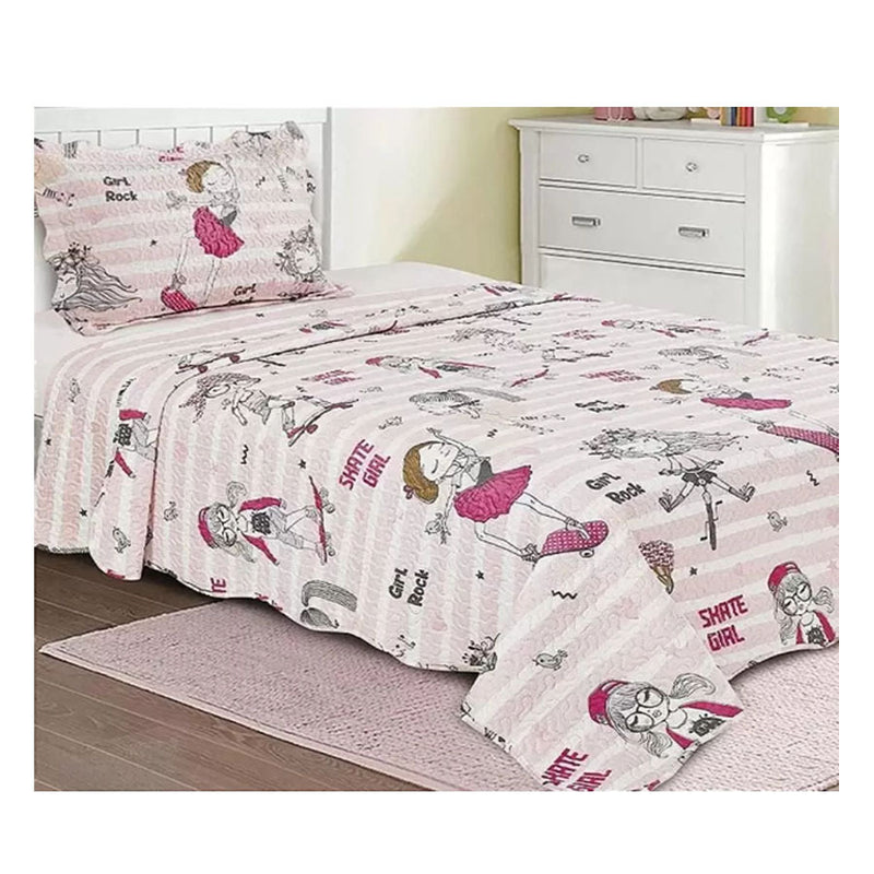Colcha Solteiro Infantil Patchwork Dupla Face 2 Peças - Camesa