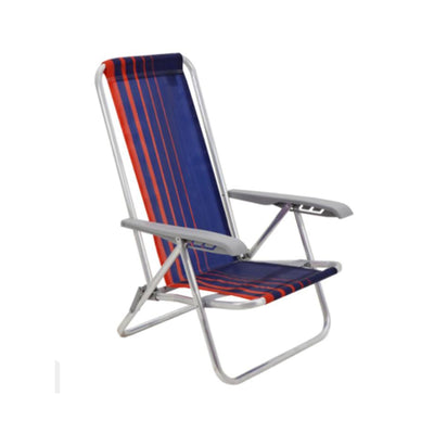 Cadeira De Praia 4 Posições Bali Azul e Laranja - Tramontina