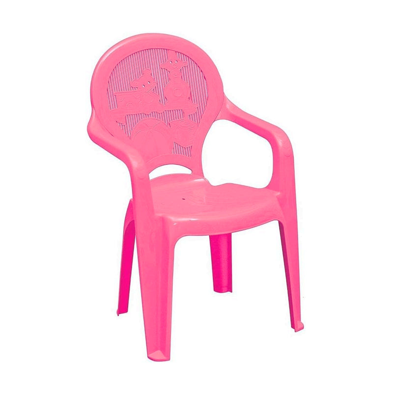Cadeira Monobloco com Braços Infantil Estampada Catty, Tramontina, Rosa