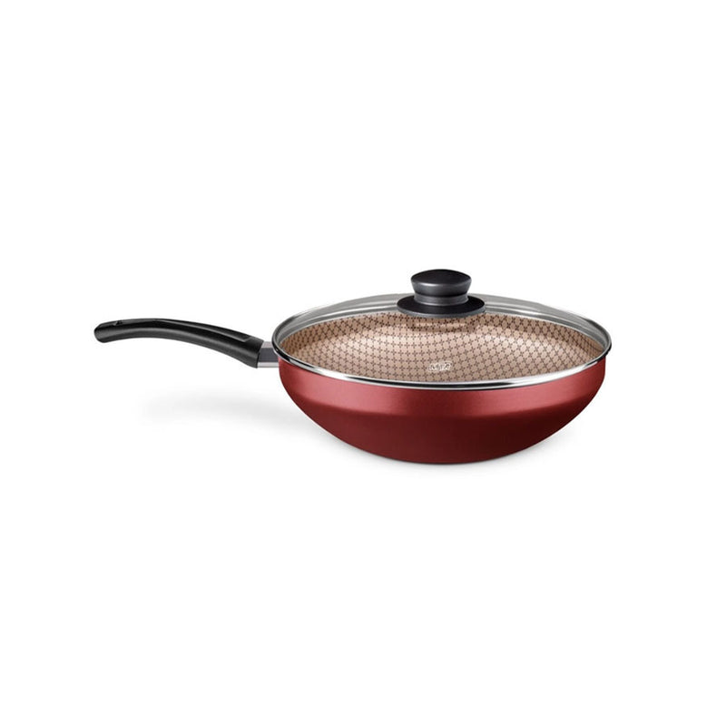 Panela wok flora com tampa Nº28 - cereja