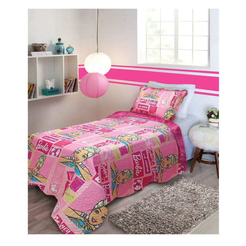 Colcha Ultrasonic Mattel Barbie 160x240