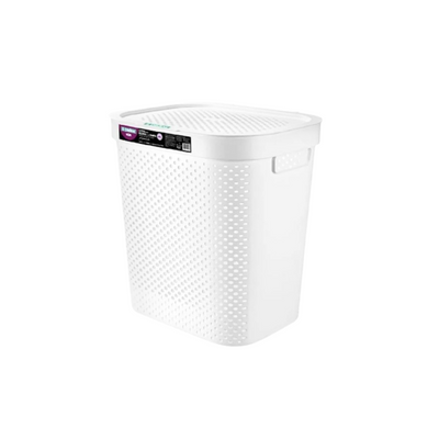 Cesto para Roupa Longo Com Tampa - Premium 45 Litros