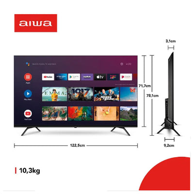 Smart TV AIWA 55¿ Android 4K Borda Ultrafina Dolby Vision & Atmos (AWS-TV-55-BL-01-A)