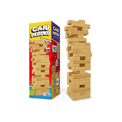 Jogo Caiu Perdeu 54 Peças de Madeira - Pais & Filhos