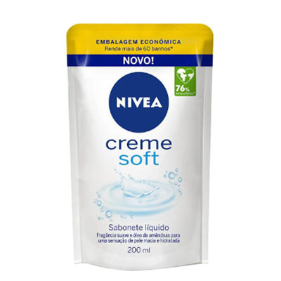 Refil Sabonete Líquido Nivea Creme Soft com 200ml