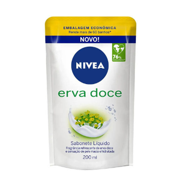 Refil Sabonete Líquido Nivea Erva Doce com 200ml