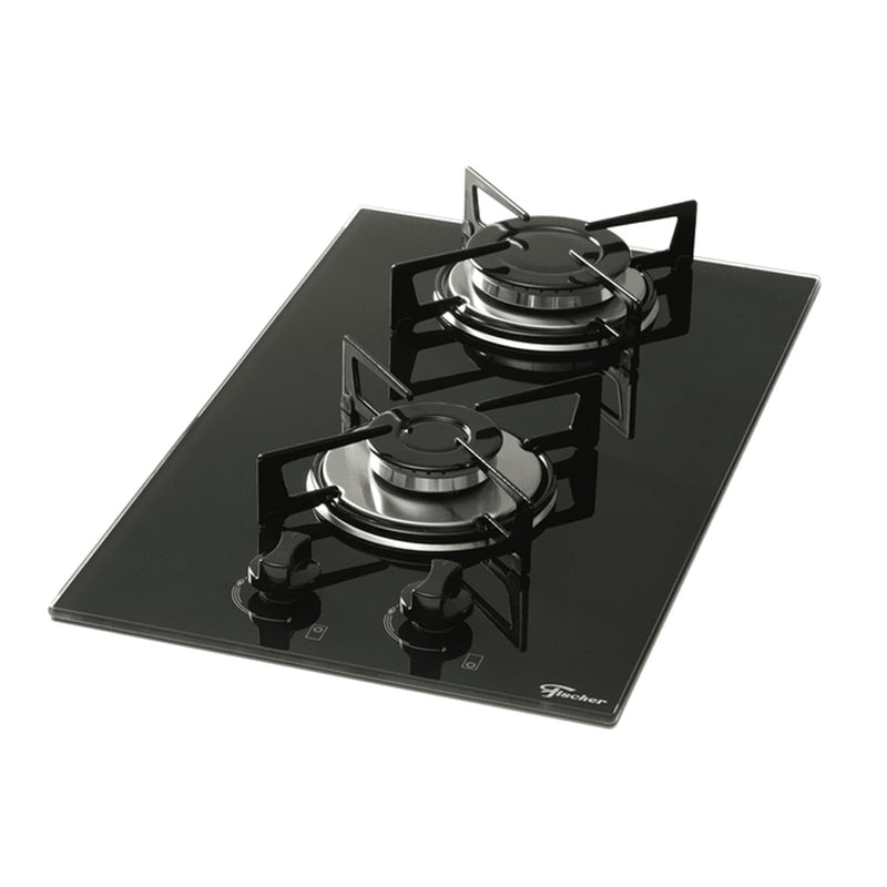 Cooktop a Gás Fischer 2 Bocas Mesa Vidro Bivolt