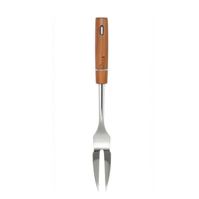Garfo Para Churrasco Com Cabo em Madeira e Lâmina de Inox