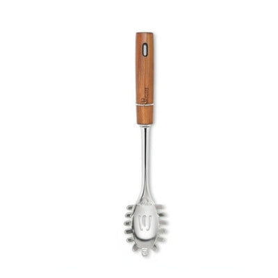 Pegador de Macarrão Inox com Cabo de Madeira: