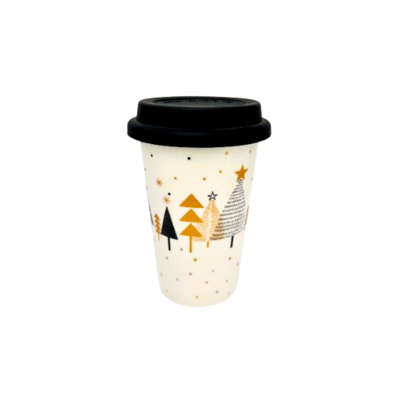 Copo em Cerâmica Para Café Natalino De 400ML FLOREST
