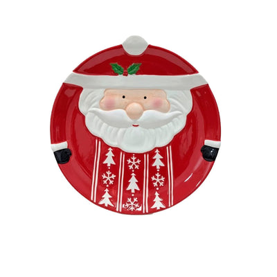 Prato Natalino Decorativo Papai Noel - 26 cm