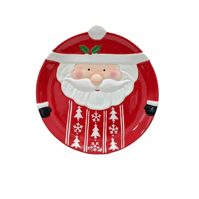 Prato Natalino Decorativo Papai Noel - 26 cm