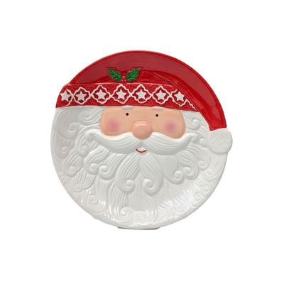 Prato Decorativo Rosto Papai Noel -26 cm
