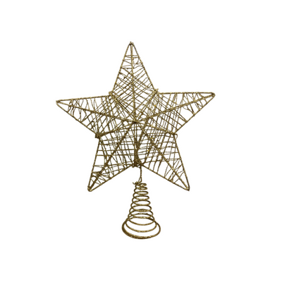 Topo De Árvore Estrela Dourada 26 X 24Cm