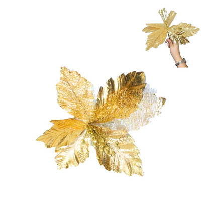 Enfeite Flor Natalina 30 Cm - Hast 20 Cm Cores Diversas