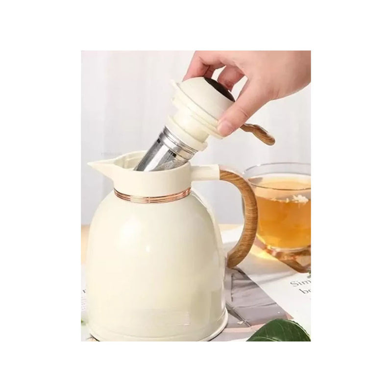 Garrafa Térmica com Infusor e Alça de Madeira 850ml