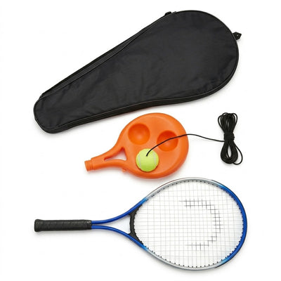 Kit Raquete de Tênis + Base Suporte Treinador com Bola e Capa Protetora