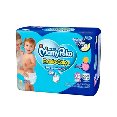 Fralda-Calça Infantil Mamypoko Super Proteção Jumbo Tamanho XG Com 24 Unidades