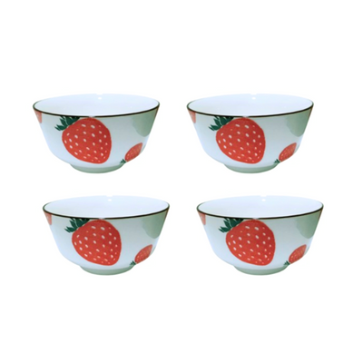 Jogo de Tigelas Cerâmica 4 Peças 48x24,5x6 cm 1124- Estampas Diversas