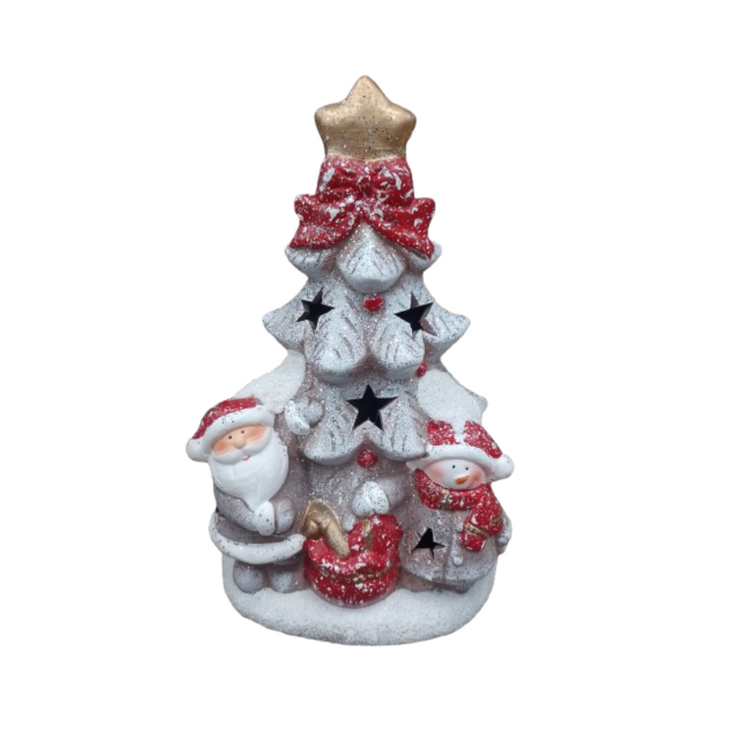 Enfeite Àrvore Natalina Em Cerâmica Com Noel 18X12X25