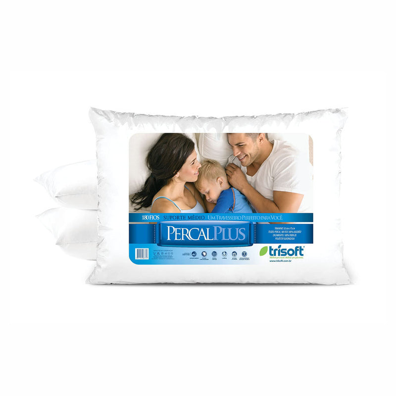 O Travesseiro Percal Plus Trisoft 50x70cm