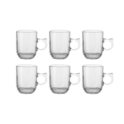Jogo de Canecas de Vidro Cristal 6 Peças Deli