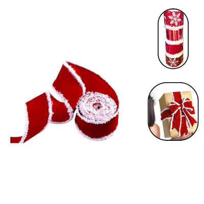 Fita Natalina Decorada Vermelha Estampas Diversas 6,3cm 5m