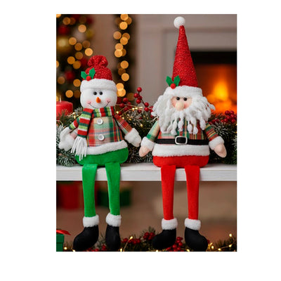 Boneco Natalino Decorativo - Papai Noel ou Boneco de Neve - 45cm
