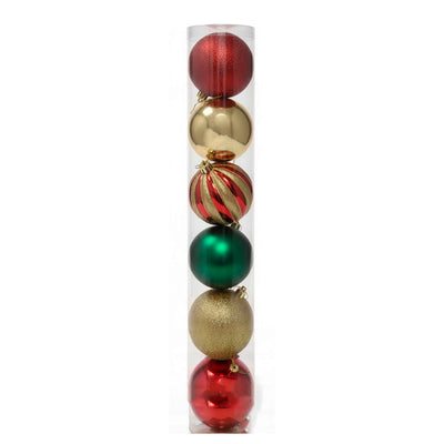 Bola Para Árvore de Natal 6 Peças 12?cm - Cores Diversas