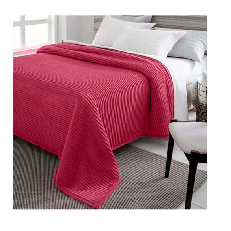 Cobertor Dyuri com Cinta 1,80 x 2,20m Cardea Vinho