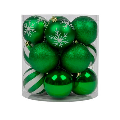 Kit com 12 Bolas Natalinas Cores Diversas -10cm
