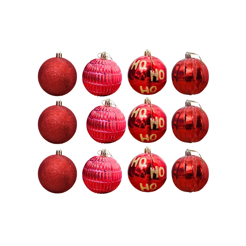 Bola Para Àrvore de Natal Colorida - 12 Peças 8 Cm