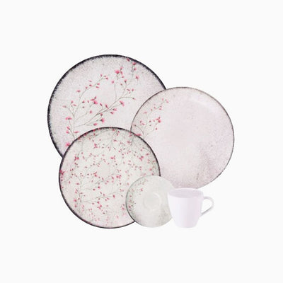 Aparelho de Jantar Tramontina Floralis em Porcelana 20 Peças