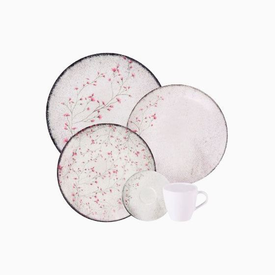 Aparelho de Jantar Tramontina Floralis em Porcelana 20 Peças