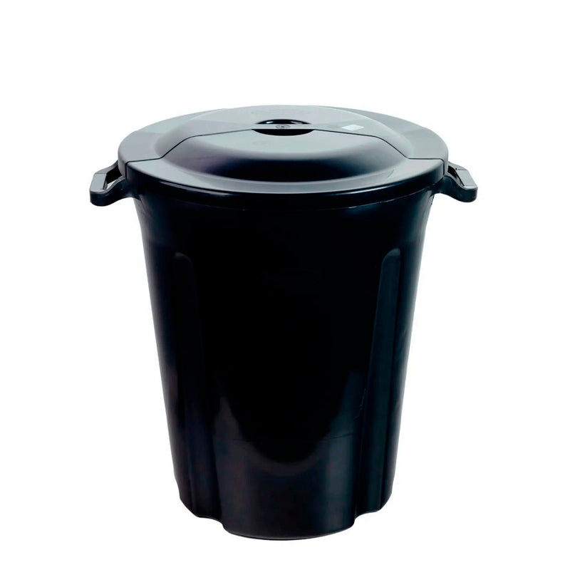 Lixeira com Tampa Plasvale Preta - 97L