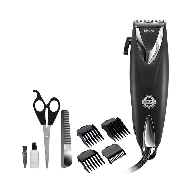 Cortador de Cabelos Philco PCR12CR Skull Pro Chrome 9 em 1 - 18W Preto
