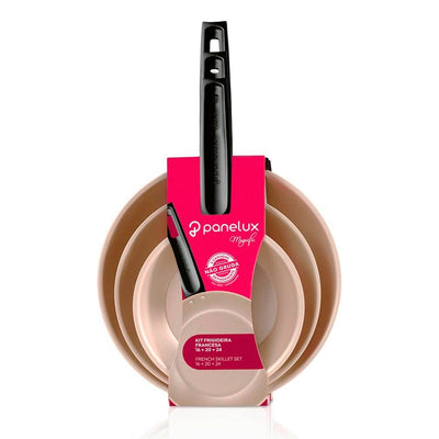 Kit com 3 frigideiras Francesas Ø16, 20 e 24 cm Cereja -Panelux