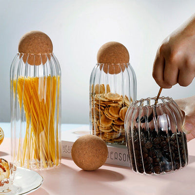 Pote de Vidro Borossilicato com Tampa Esfera de Rolha Classic 500ml