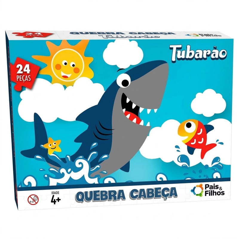 Quebra Cabeça 24 Peças Tubarão - Pais e Filhos
